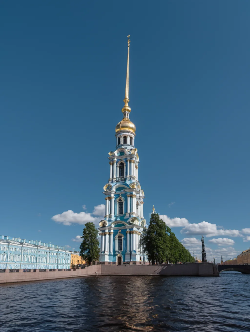 RAW photo of, water, spire, high quality, beautiful, , , <lora:piter-step00022500:1>, 8k uhd, dslr, soft lighting, high quality, film grain, Fujifilm XT3, extremely detailed, saint petersburg