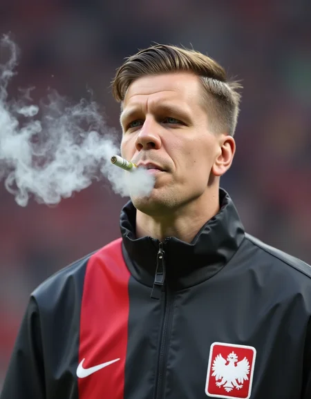<lora:wojtek-szczesny-000004:1> wojtek szczesny, smoking cigarete