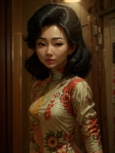 1girl, chan, solo, asian, face focus, beautiful lighting, red lips <lora:chanv2-000007:0.7>