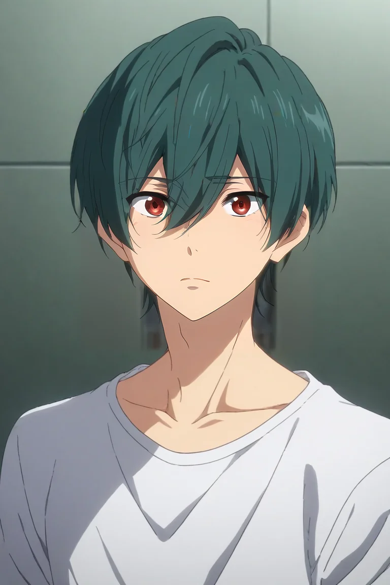 score_9, score_8_up, score_7_up, source_anime, anime screencap, anime coloring, official style, looking at viewer, upper body, , 1boy, solo, male focus, <lora:ikuya_kirishima_pony:0.78>, ikuya_kirishima, green hair, red eyes, hair between eyes, short hair, bangs, aged down, , The City of Mirrors, , <lora:sdxl_lightning_8step_lora:1>