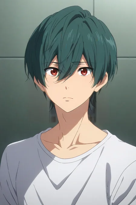 score_9, score_8_up, score_7_up, source_anime, anime screencap, anime coloring, official style, looking at viewer, upper body, , 1boy, solo, male focus, <lora:ikuya_kirishima_pony:0.78>, ikuya_kirishima, green hair, red eyes, hair between eyes, short hair, bangs, aged down, , The City of Mirrors, , <lora:sdxl_lightning_8step_lora:1>
