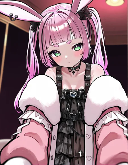 masterpiece, perfect quality, best quality, absolutely eye-catching, absurdres, highres, newest, <lora:unosakuraillustriousXL:1>, 1girl, unosakuragothic, jacket,