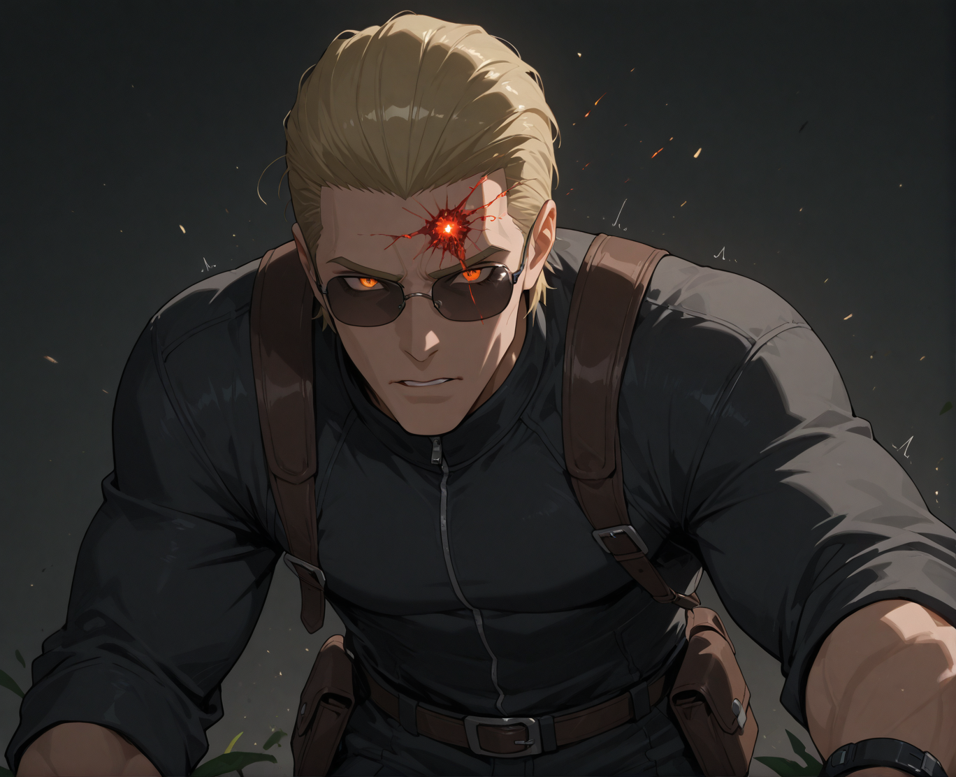PonyScores7, source_anime, ah, 1IllustriousQual, interesting, exciting, spectacular, wonderful,
BREAK (scan),
BREAK <lora:albertwesker-guy-PONYv1:0.8>, albertwesker, 1boy, toned, athletic, fit, mature male,  angular face, sharp_featured face, handsome, charming, alluring, <lora:shinyskin2:0.2>, glistening skin, AS-MidAged,
BREAK slicked back hair, short hair, blonde, <lora:hairdetailpxl:0.2>, hairdetailpxl, 
BREAK slit pupils, orange eyes, <lora:expressive eyes:0.2>, expressive eyes, <lora:eyedetailpxl:0.2>, eyedetailpxl, <lora:Eyes_High_Definition:0.2>, EyesHD,
BREAK (A cascade of shimmering, silver tendrils erupts from the man's body, extending outwards like a living, breathing vine, These tendrils lash out, ensnaring and pulling objects towards him with an unnatural force),
BREAK (The entity's touch on the man's forehead ignites a flame of light, spreading through his mind and illuminating his thoughts),
BREAK pride, <lora:Expressive_H:0.2>, Expressiveh, looking at viewer, <lora:Emotional_Anime_Expressions_PonyXL_Concept:0.2>, emotional, <lora:Best_Facial_Expression_LoRA_PONY:0.2>, <lora:Detailed expressive EXEV style -XL Pony V1.0:0.2>, FaceDetail,
BREAK (Low Aspect Ratio wings healer, with gentle hands and a pouch of herbs mending wounds and saving lives), (sunglasses:1.3), 
BREAK <lora:xl_more_art-full_v1:0.2>, <lora:aesthetic_anime_v1s:0.2>, <lora:EpicF4nta5yXL:0.2>, <lora:detailxl:0.2>, detailxl, <lora:Fant5yP0ny:0.2>, best quality, amazing quality, best aesthetic, absurdres, illustration, Volumetric_Lighting, ultra-detailed, very aesthetic, intricate details, 8k, masterpiece, best_quality,
BREAK Stable_Yogis_PDXL_Positives, AS-Adult, <lora:Complicated fantasy portrait - XL Pony V2.0:0.2>, bad-hands-5, <lora:HDA_Detailer:0.3>,