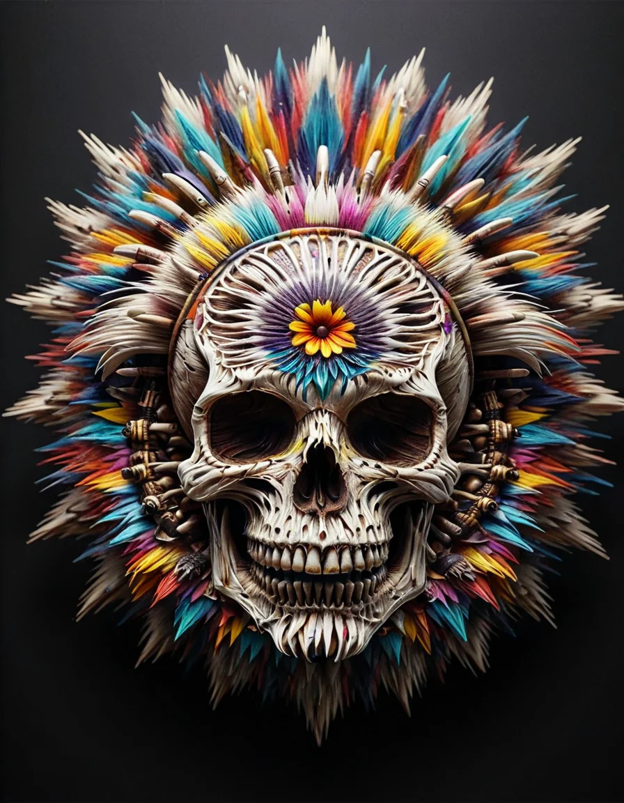 masterpiece, best quality, 4K, 8K, ultra detailed background, delicate pattern, complex detailed background, colorful studio lighting, fantastic, skull pirate, made out of ral-stkdrnrc <lora:ral-stkdrnrc:1>
