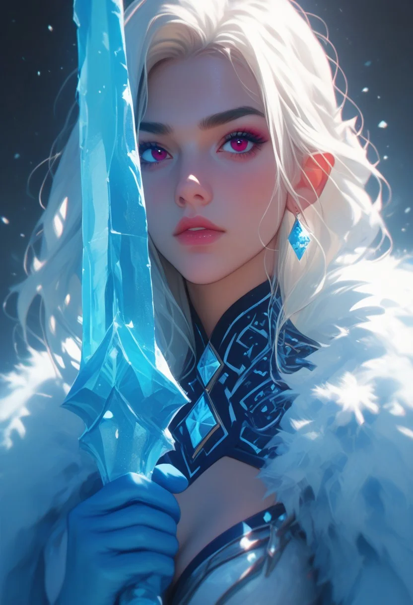 score_9, score_8_up, score_7_up, score_6_up, score_5_up , women, , blue ice skin,  ice hair, red eyes, body made of ice , jagged ice body parts, ice queen,